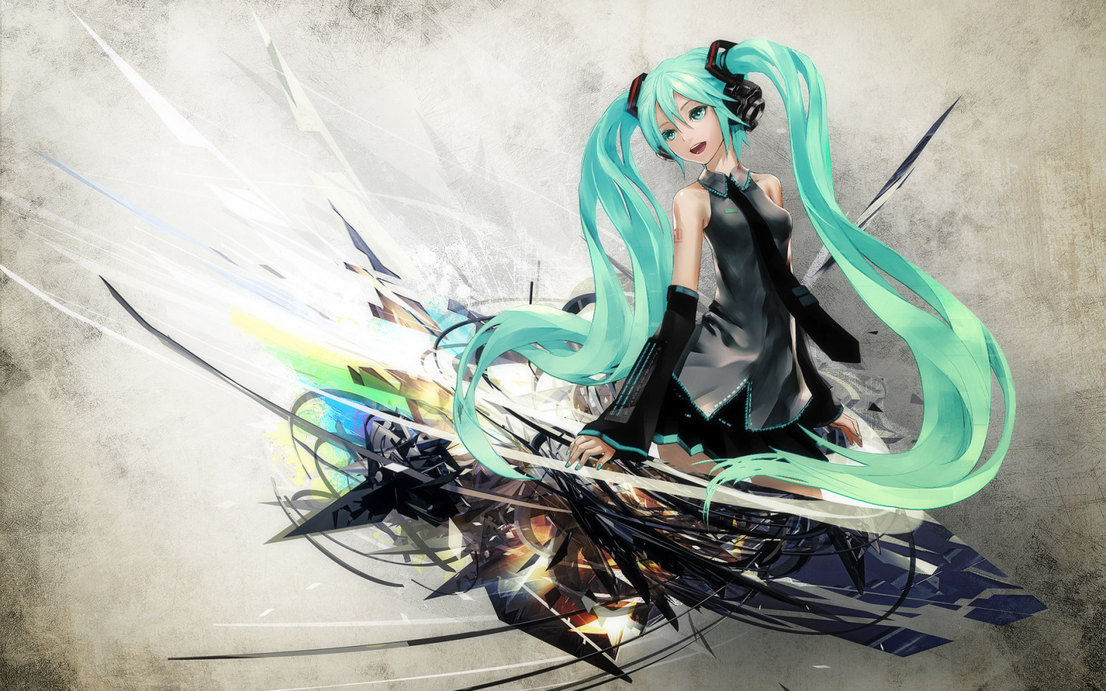 ilustrace, anime, vozidlo, Vocaloid, Hatsune Miku, twintails, UMĚNÍ, barva, 1920x1200 px
