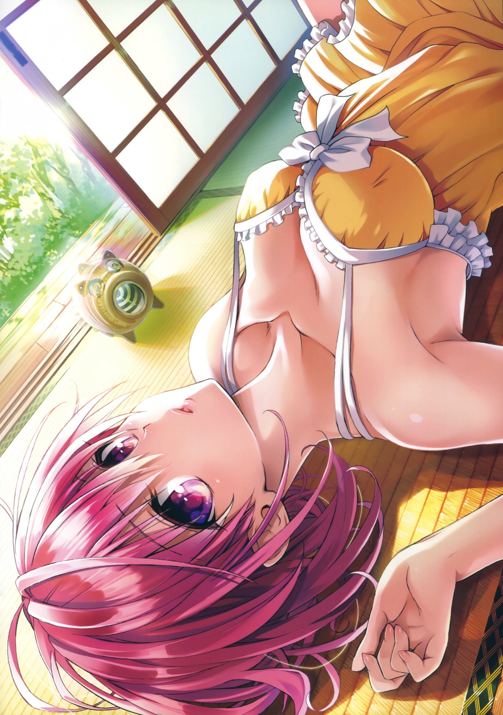ilustrace, anime, anime dívky, To Love-Ru, Momo Velia Deviluke, kreslená pohádka, černé vlasy, Růžové vlasy, pusa, komiks, mangaka