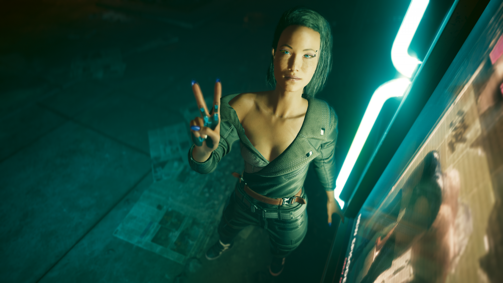 Cyberpunk 2077, female version, neon