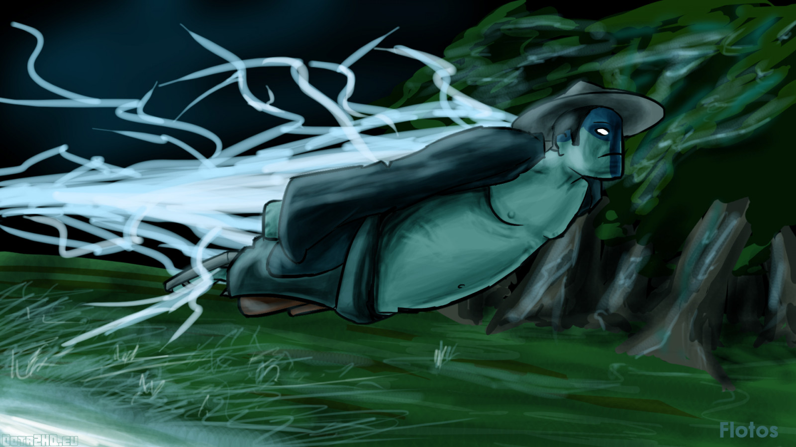 ilustrace, zelená, Dota 2, Storm Spirit, džungle, UMĚNÍ, Snímek obrazovky, počítač tapeta