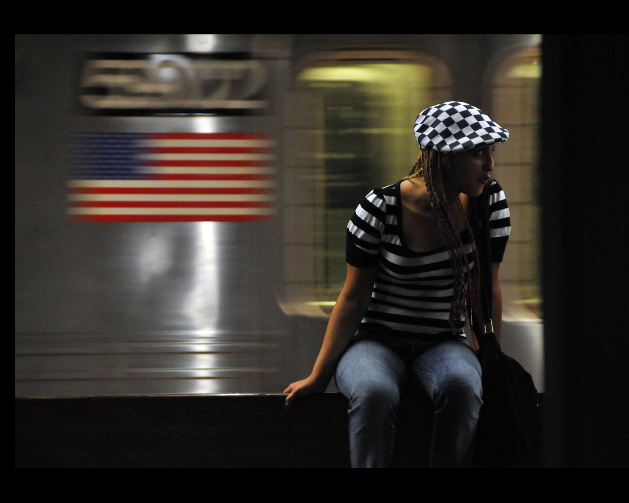 ความมืด, นั่ง, หญิงสาว, เที่ยงคืน