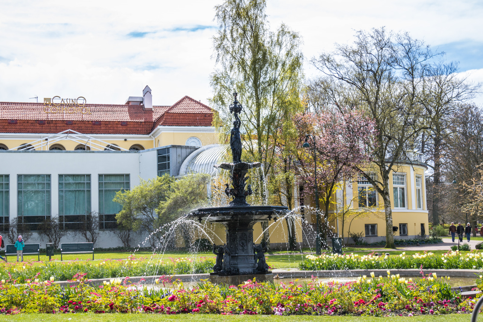 zahrada, park, Dům, kašna, palác, majetek, strom, podzim, květ, font n, Malmo, Slottsparken, casinocosmopol, domů, campus, trávník, sousedství, obytný prostor