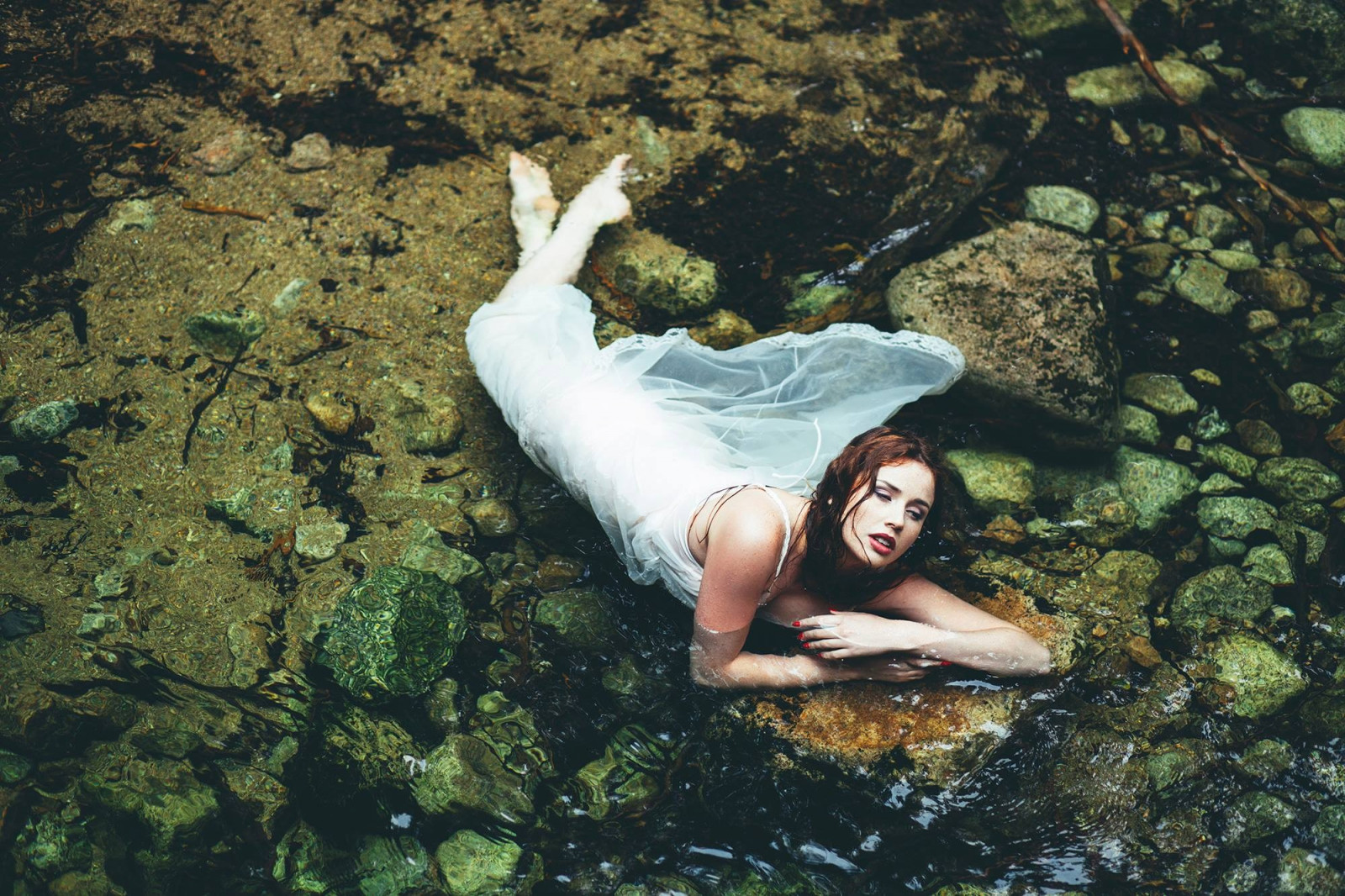 Sonnenlicht, Frau, Modell-, Meer, Unterwasser, Dschungel, Michalina Cysarz, Mythologie
