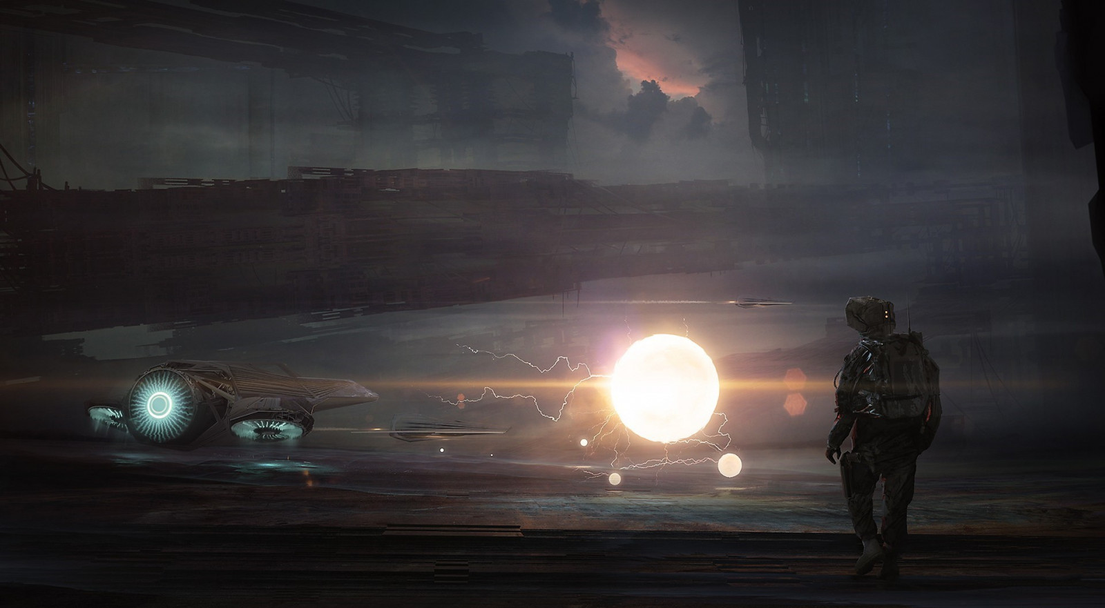 slunečnímu záření, noc, odraz, umělecká díla, svítání, večer, ráno, sci-fi, atmosféra, světlo, mlha, počasí, svítání, tma, Snímek obrazovky, atmosférický jev, Atmosféra Země