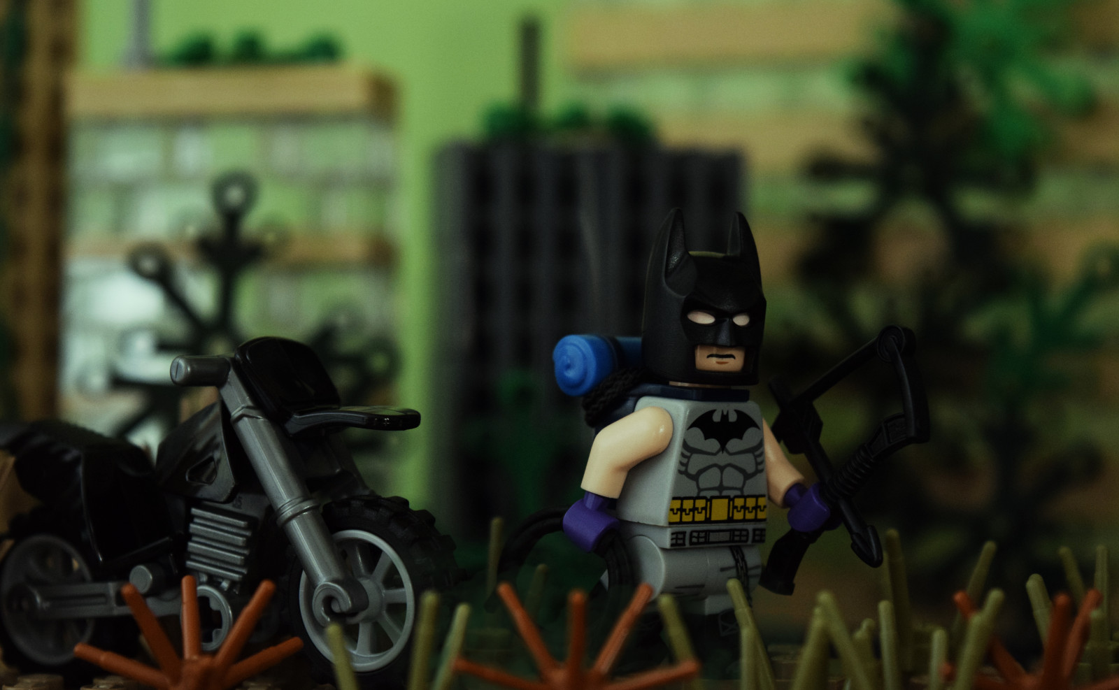 Photoshop, by, græs, fotografering, Batman, makro, LEGO, smuds, Nikon, Gotham, Legetøj, tegneserier, brugerdefinerede, DC, træ, cykel, stilllife, moc, Action figur, minifig, andrewcookston, The Batman, zeroyear, scottsnyder, dannymiki