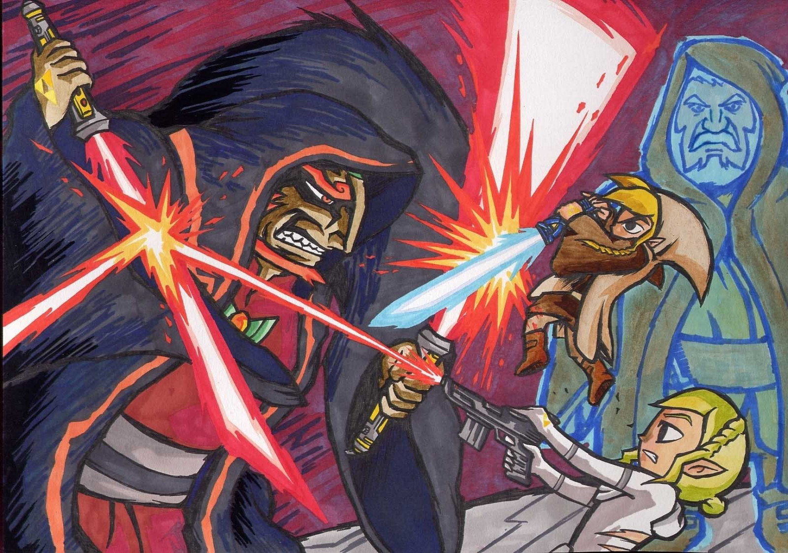 ilustrace, Hvězdné války, crossover, komiks, Obi Wan Kenobi, Odkaz, Zelda, fiktivní postava, comics umělec, komiks, beletrie