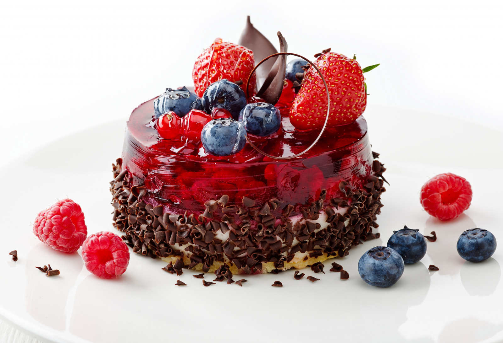 Wallpaper food, fruit, dessert, chocolate cake, jelly, plant, berry