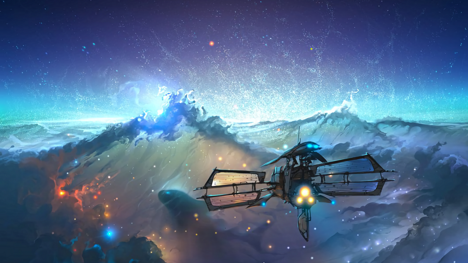 colorida, espaço, Estrelas, nebulosa, nave espacial, atmosfera, universo, Captura de tela, Papel de parede do computador, Atmosfera da terra, espaço sideral, Fenômeno geológico