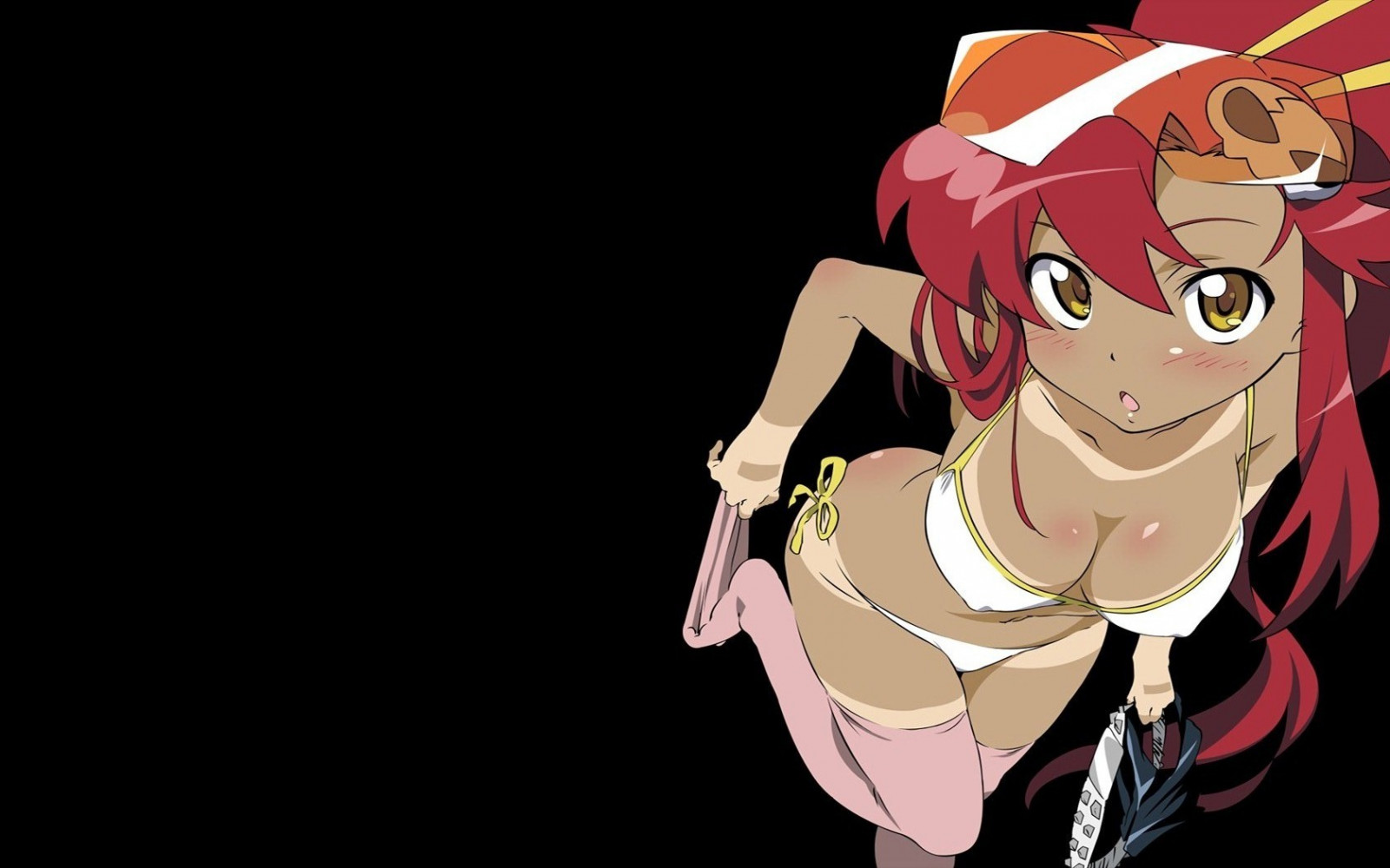 ilustrace, anime, anime dívky, kreslená pohádka, prsa, Tengen Toppa Gurren Lagann, Littner Yoko, Snímek obrazovky