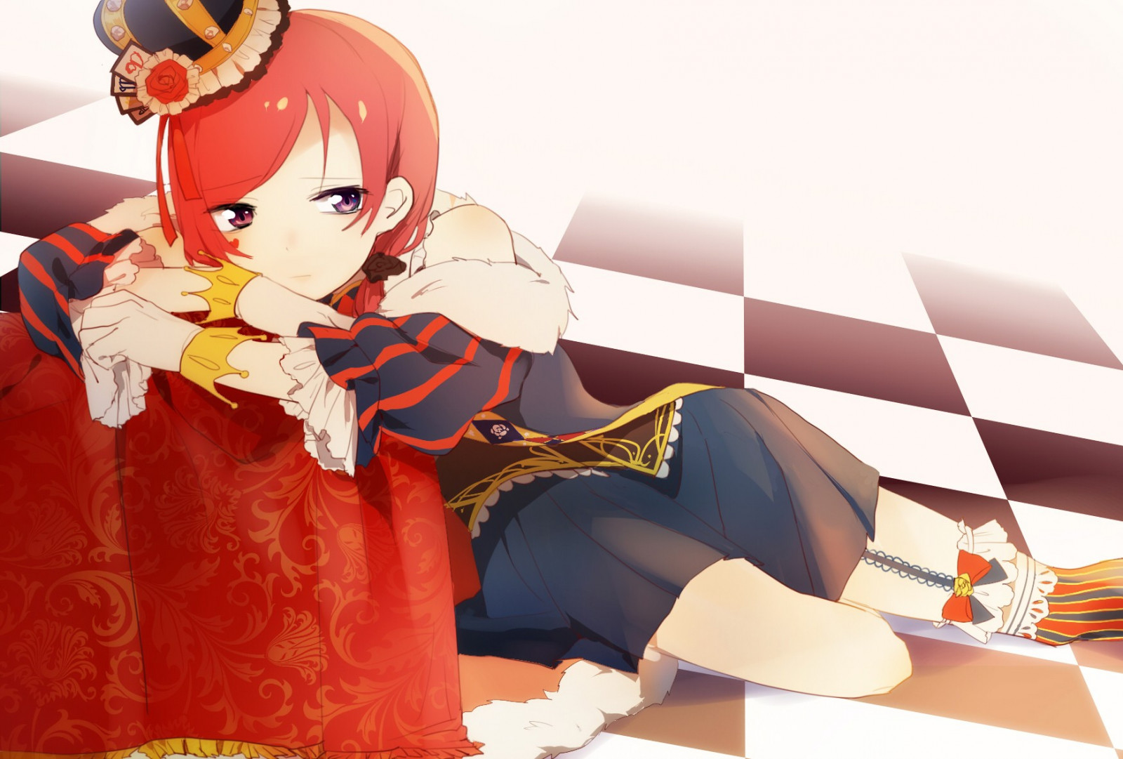 ilustrace, anime, anime dívky, Milovat život, kreslená pohádka, koruna, Nishikino Maki, oblečení, kostým, mangaka