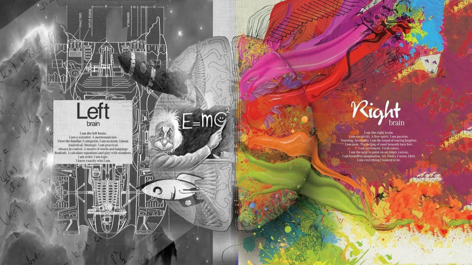 ilustracja, mózg, plakat, SZTUKA, kolor, Sztuka współczesna, okładka albumu