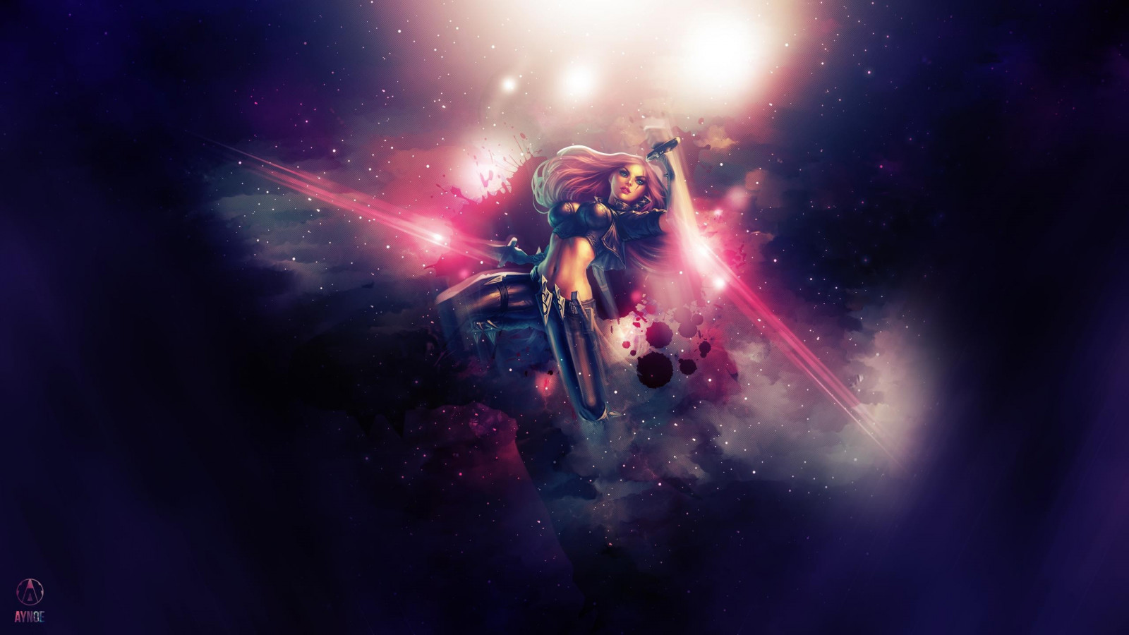 prostor, League of Legends, mlhovina, Katarina, atmosféra, vesmír, tma, Snímek obrazovky, počítač tapeta, Atmosféra Země, zvláštní efekty, vesmír, astronomický objekt