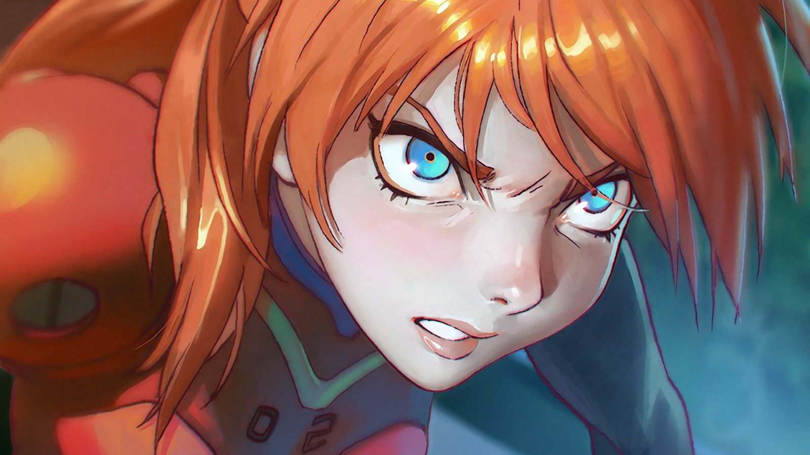anime, rosso, Neon Genesis Evangelion, Asuka Langley Soryu, capelli neri, capelli, Ilya Kuvshinov, bocca, Giocattolo, occhio, immagine dello schermo, sfondo del computer, mangaka