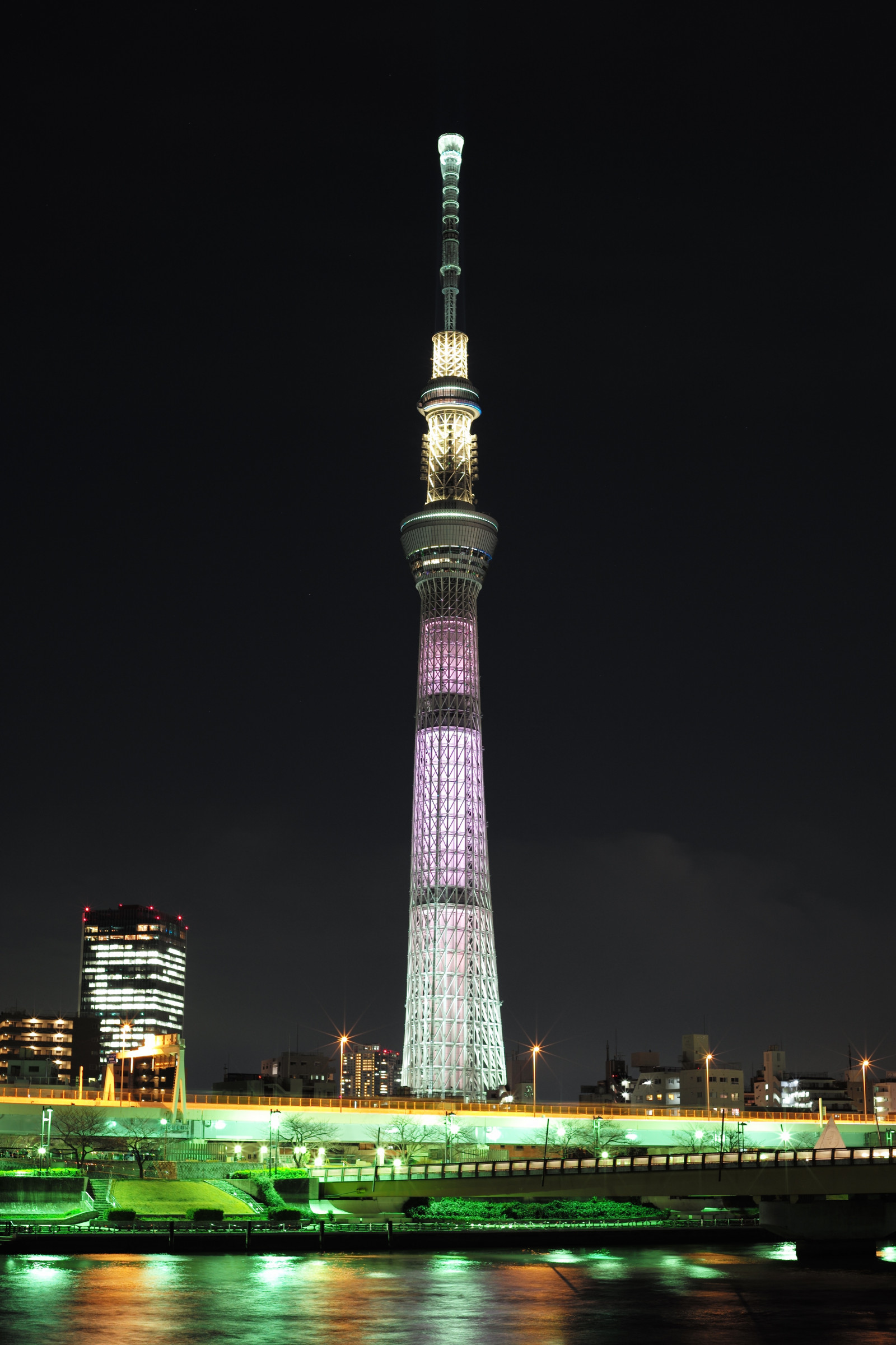 città, paesaggio urbano, notte, architettura, riflessione, orizzonte, grattacielo, Torre, Leica, metropoli, Tokyo, M, Skytree, longexposure, nube, nuvoloso, zeiss, CarlZeiss, punto di riferimento, Tokyo Sky Tree, sumidariver, Sumidagawa, whitechocolat, leicam, typ240, planare, planar250, 250, locallandmark, insediamento umano