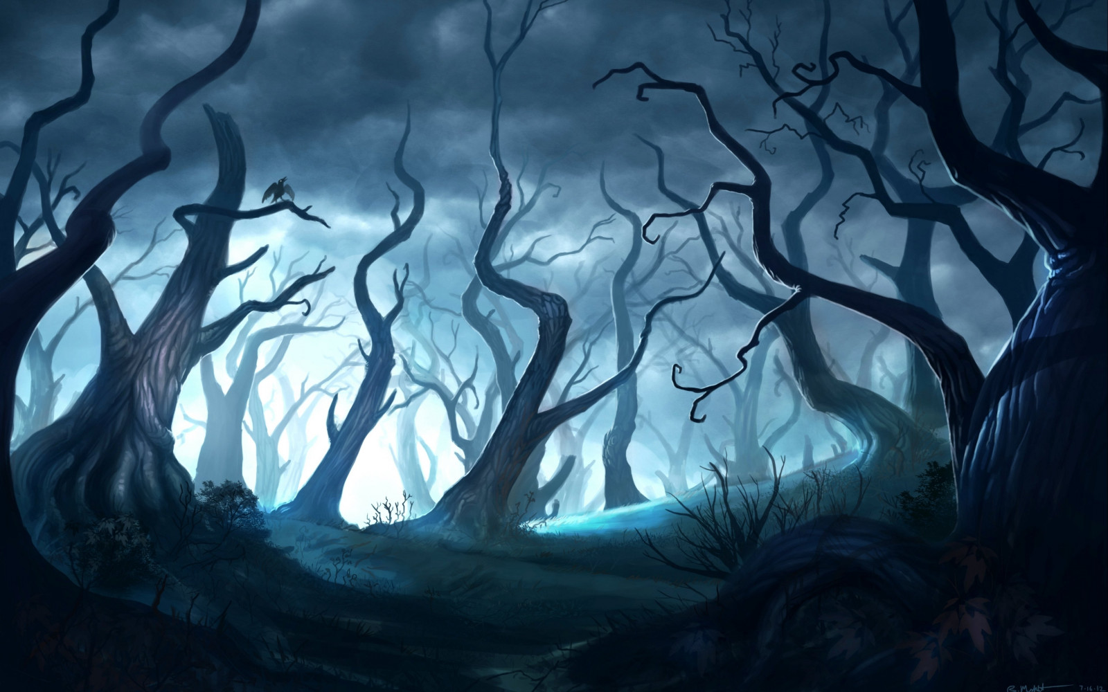 3840x2400 px, MŰVÉSZET, alkotás, fantázia, erdő, tájkép, természet
