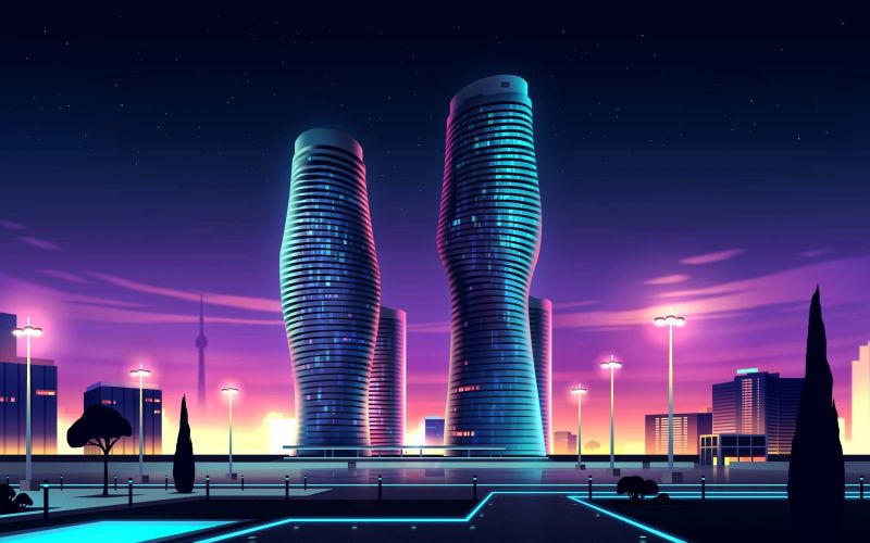 2880x1800 px, paesaggio urbano, colorato, notte 2880x1800 px, paesaggio urbano, colorato, notte