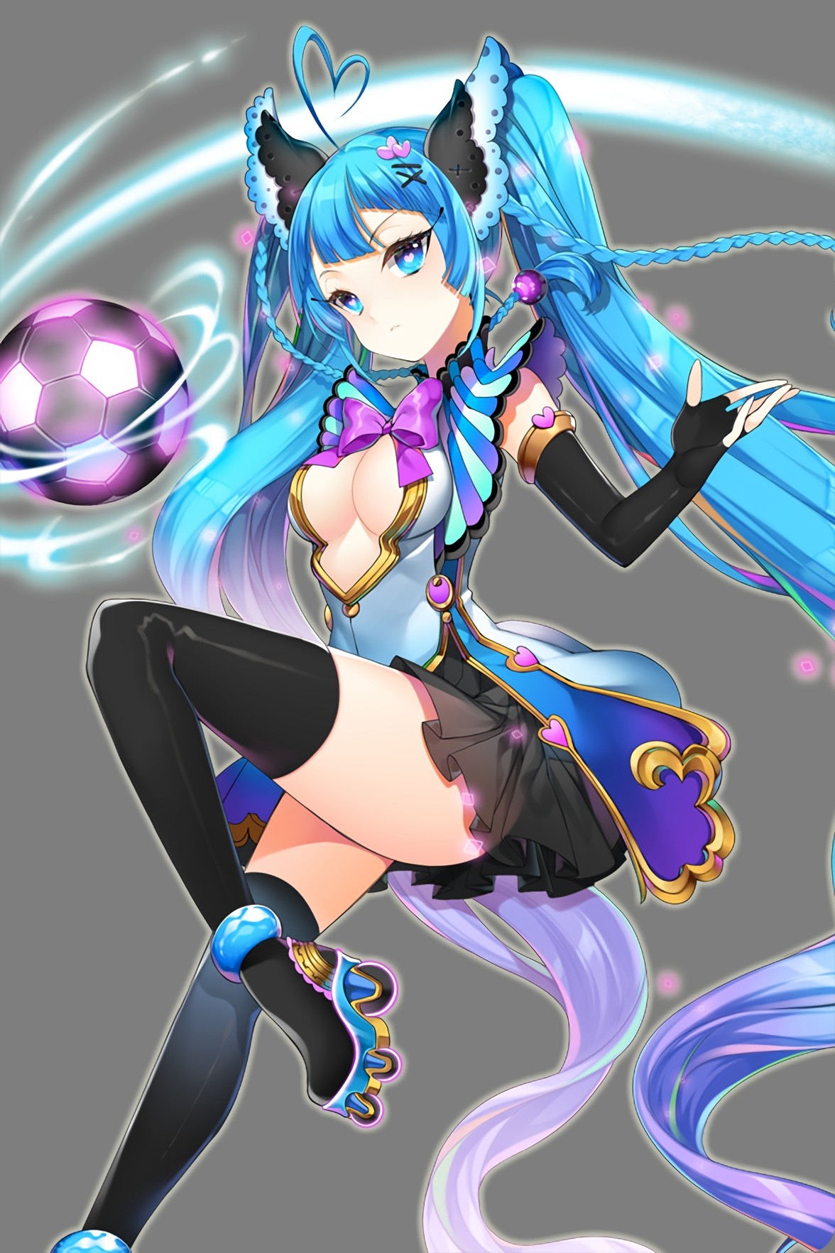 Wallpaper Illustration Long Hair Anime Girls Blue Hair Blue