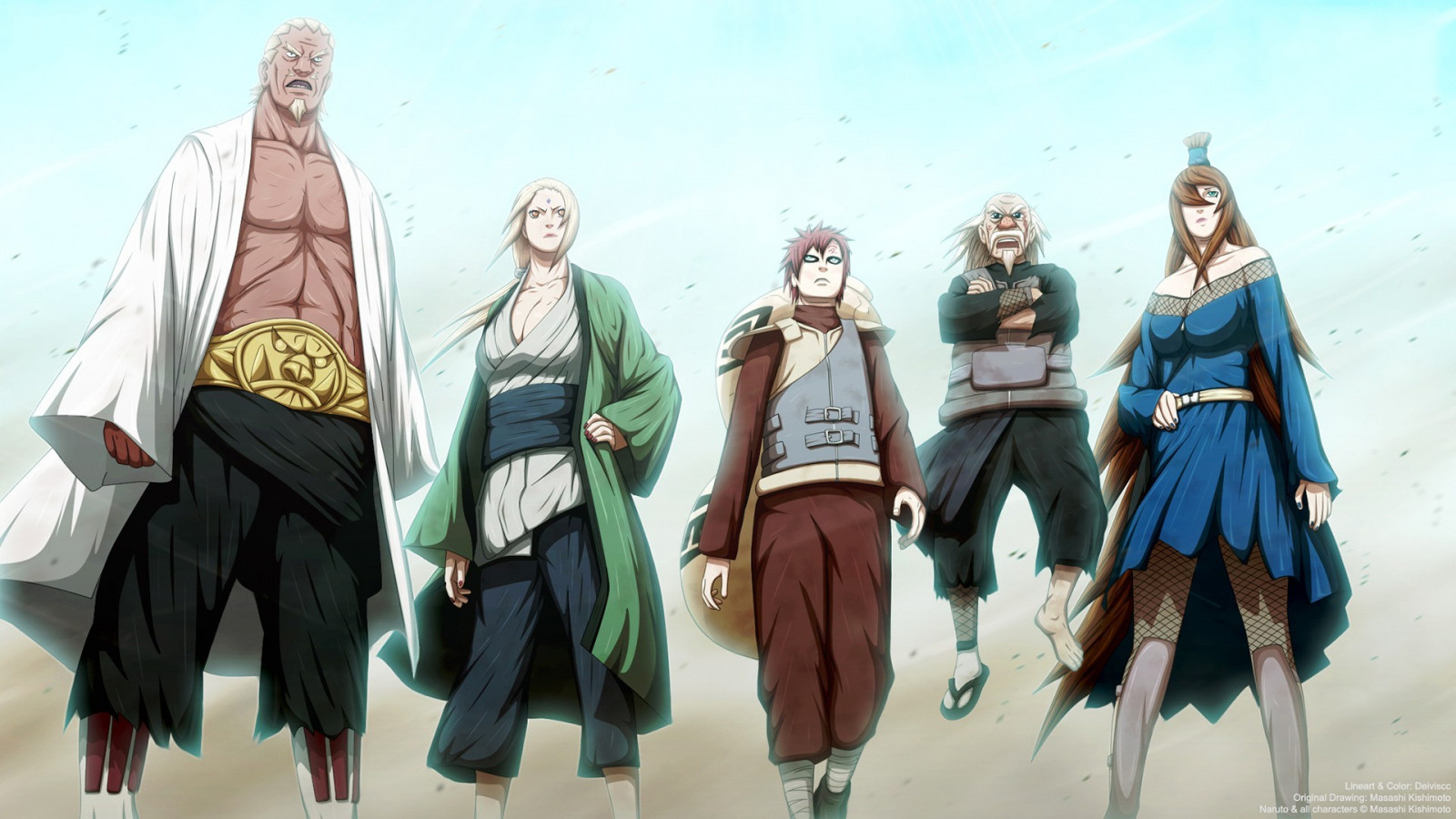 ภาพประกอบ, อะนิเมะ, อะนิเมะชาย, มังงะ, Naruto Shippuuden, แฟชั่น, Gaara, Tsunade, Mei Terumi, Tsuchikage, Raikage