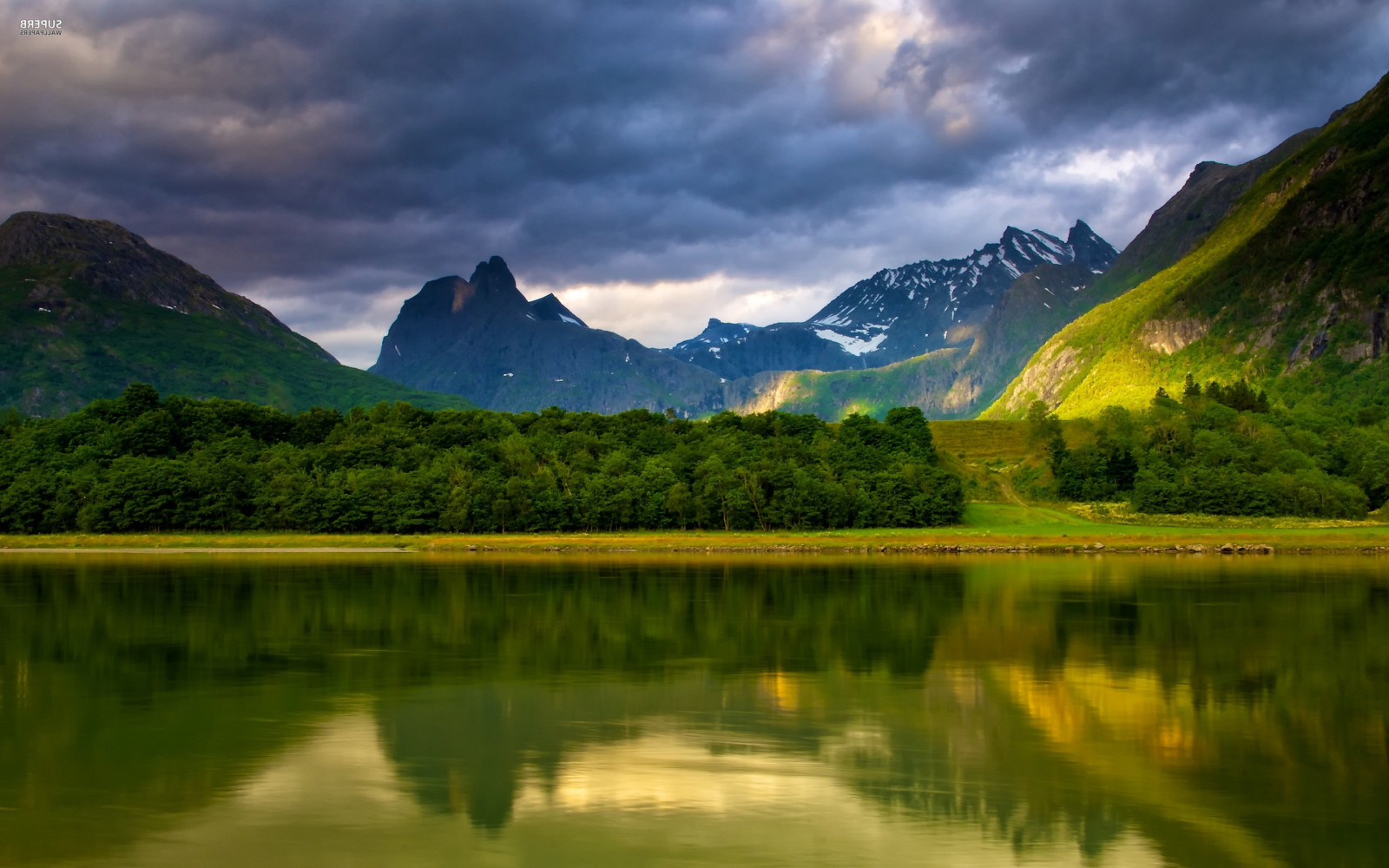 krajina, kopec, jezero, Příroda, odraz, zelená, ráno, národní park, fjord, údolí, divočina, Alpy, plošina, mrak, strom, hora, svítání, louka, nádrž, 2880x1800 px, vysočina, jezero, venkov, atmosférický jev, počítač tapeta, horských reliéf, geografický rys, pohoří