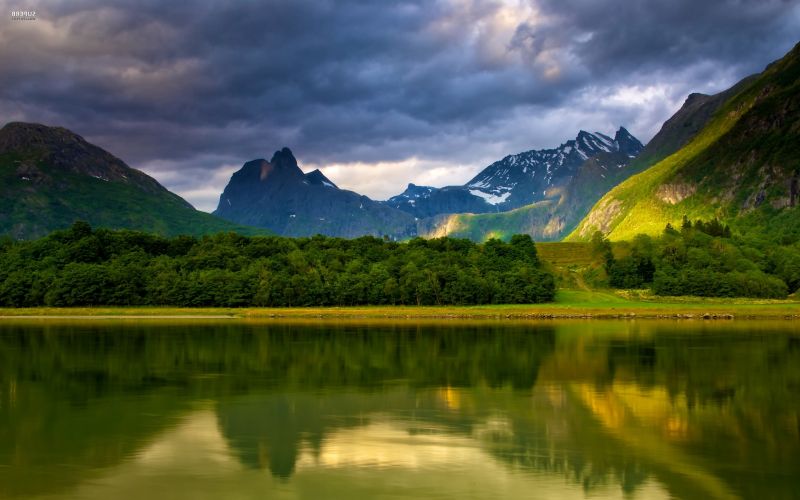 krajina, jezero, Příroda, odraz, kopec, zelená krajina, jezero, Příroda, odraz, kopec, zelená