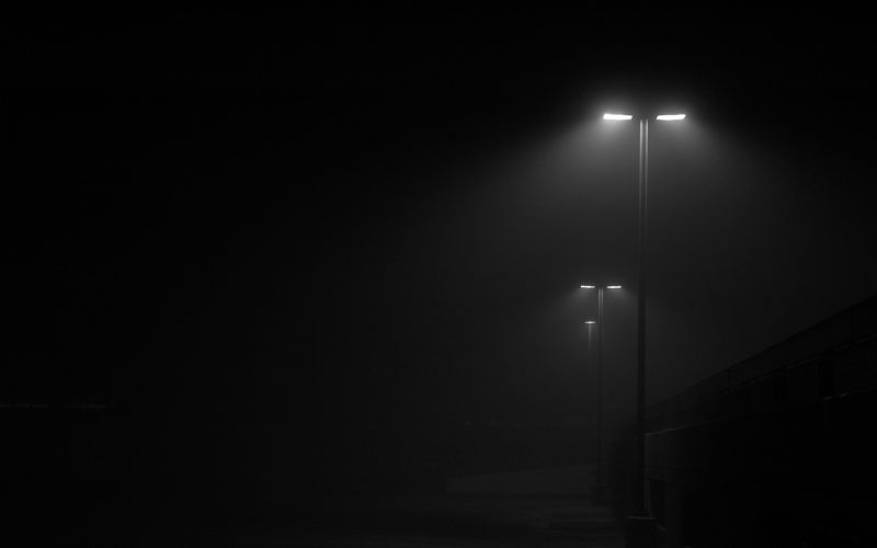 lights, street light, white, black, monochrome, night lights, street light, white, black, monochrome, night