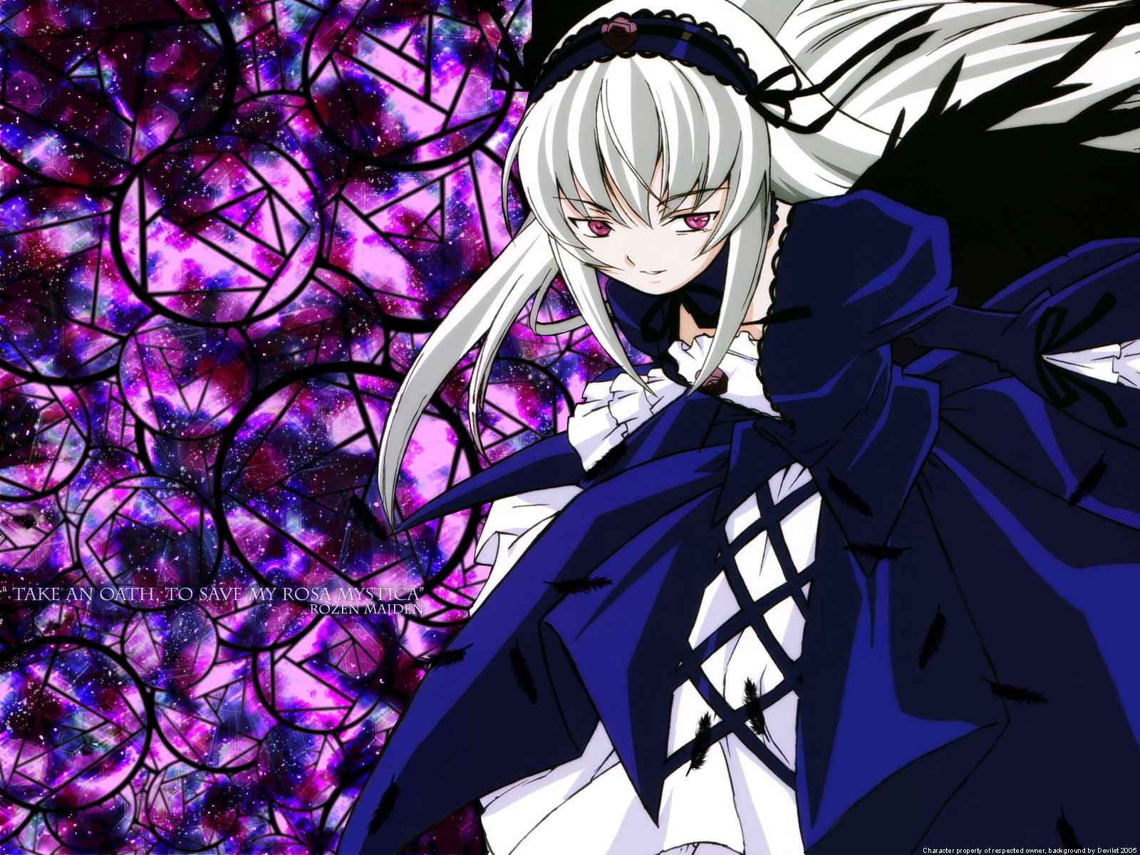 Rozen Maiden, Suigintou, dívka, blondýnka, šaty, hnutí
