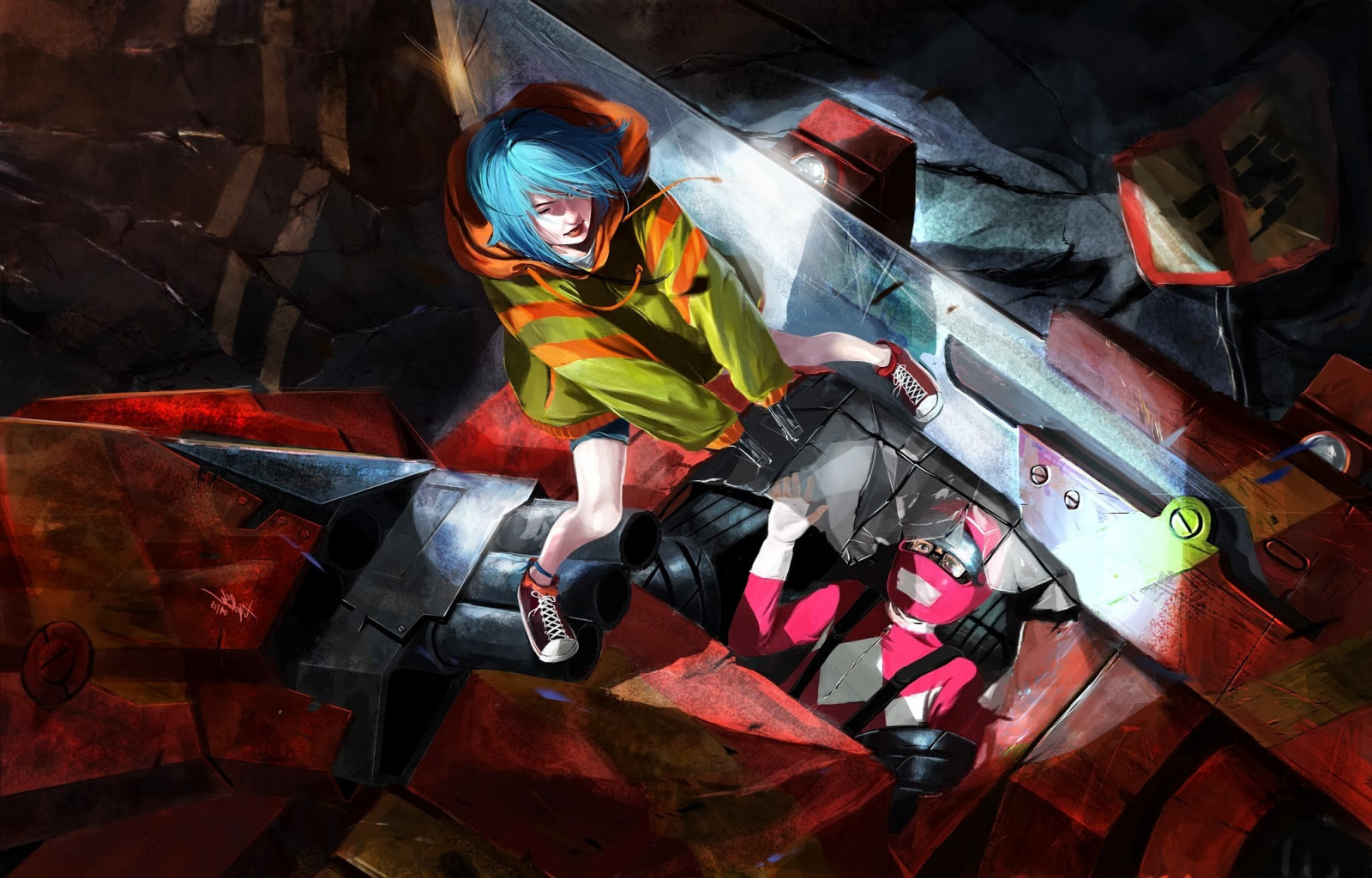 ศิลปะดิจิตอล, อะนิเมะ, การ์ตูน, นักสู้ห้าสี, ภาพหน้าจอ, เมชา, วอลล์เปเปอร์คอมพิวเตอร์, หนังสือการ์ตูน, 2048x1311 px