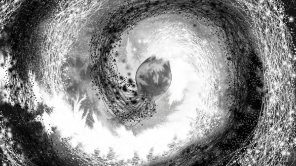 monochrome, abstract, artwork, spiral, circle, digital art