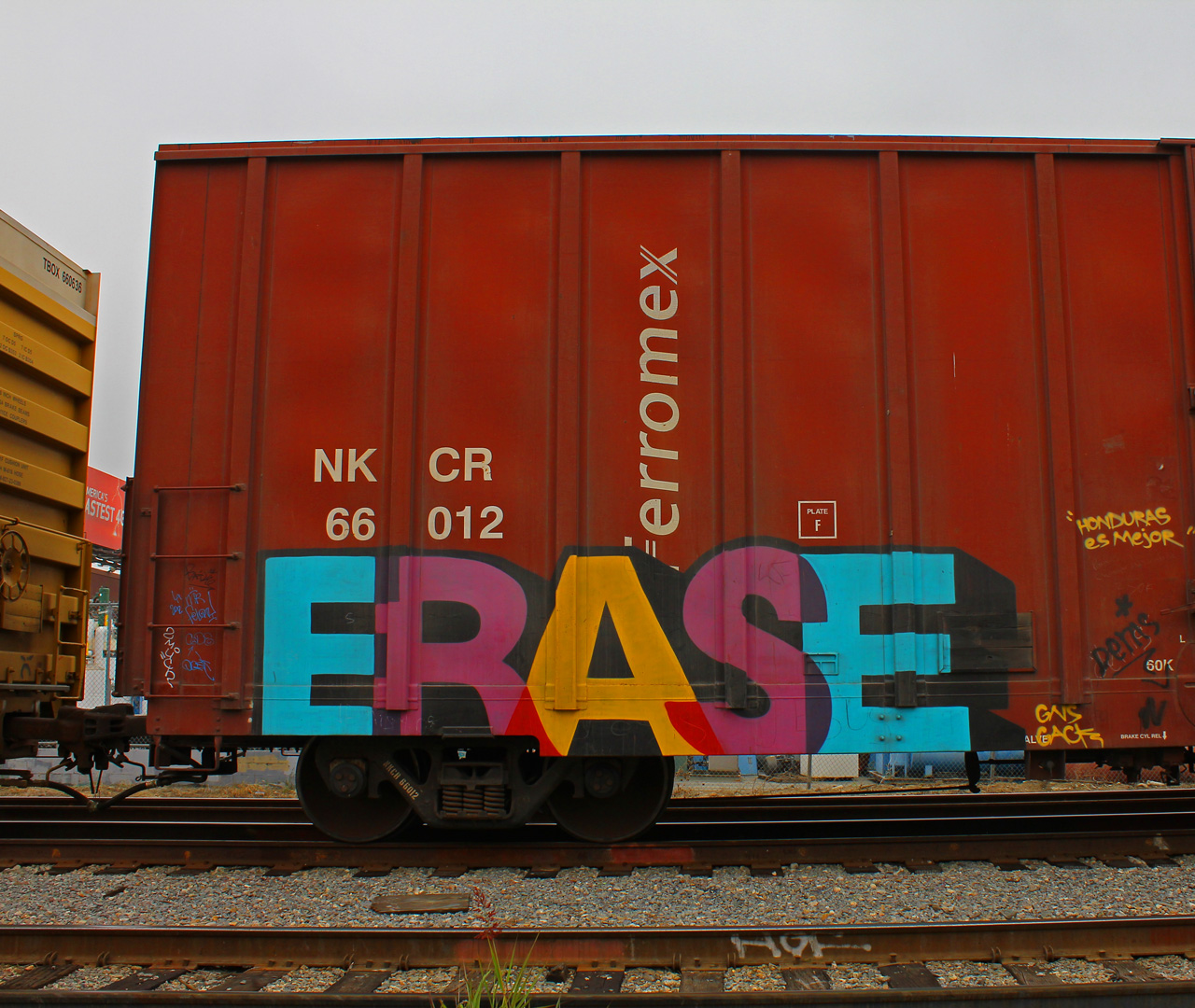 Train Freight Car Lettering Wallpaper : vehicle, train, railway, bench, graffiti, wheels, tracks ...