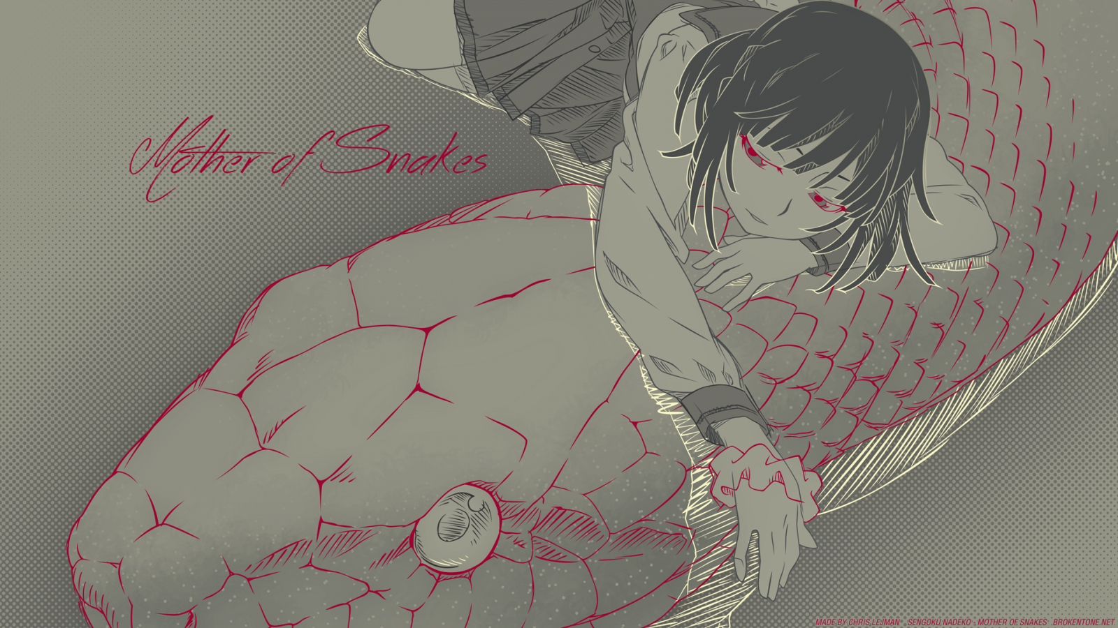 anime, Monogatari Series, Sengoku Nadeko, anime dívky, had