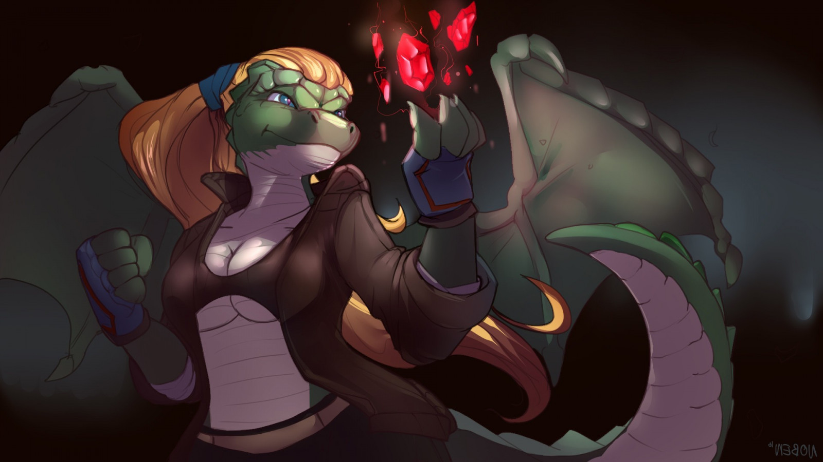 anime, cavallo, Magia, Drago, peloso, Anthro, immagine dello schermo, 1920x1080 px, cavallo come mammifero