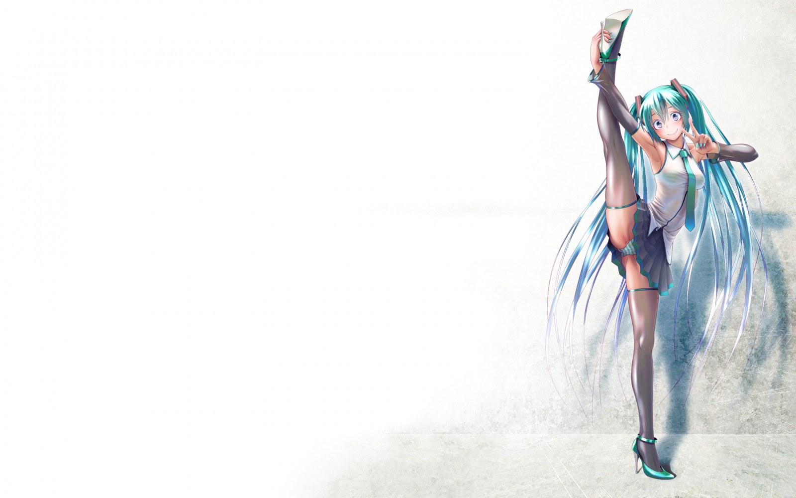 anime, anime dívky, Vocaloid, Hatsune Miku, wokada, ecchi, obuv