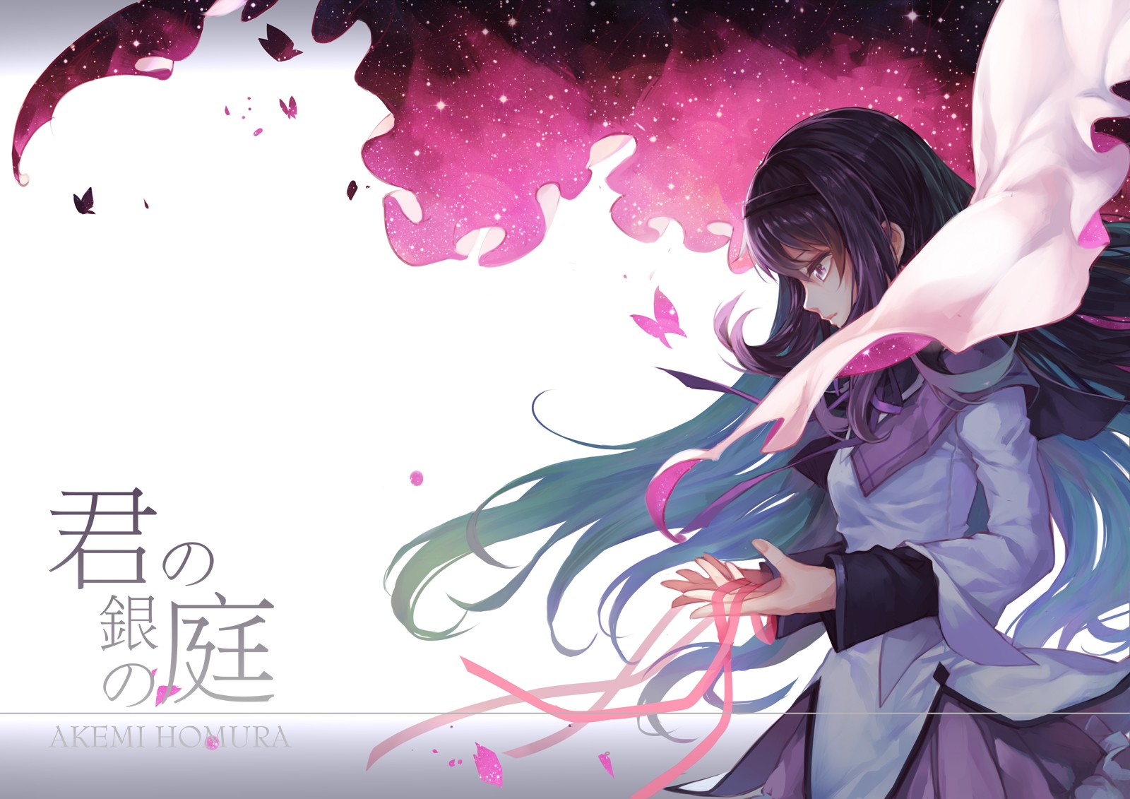 ภาพประกอบ, ผมยาว, อะนิเมะ, สาวอะนิเมะ, Mahou Shoujo Madoka Magica, Akemi Homura, การ์ตูน, มังงะ