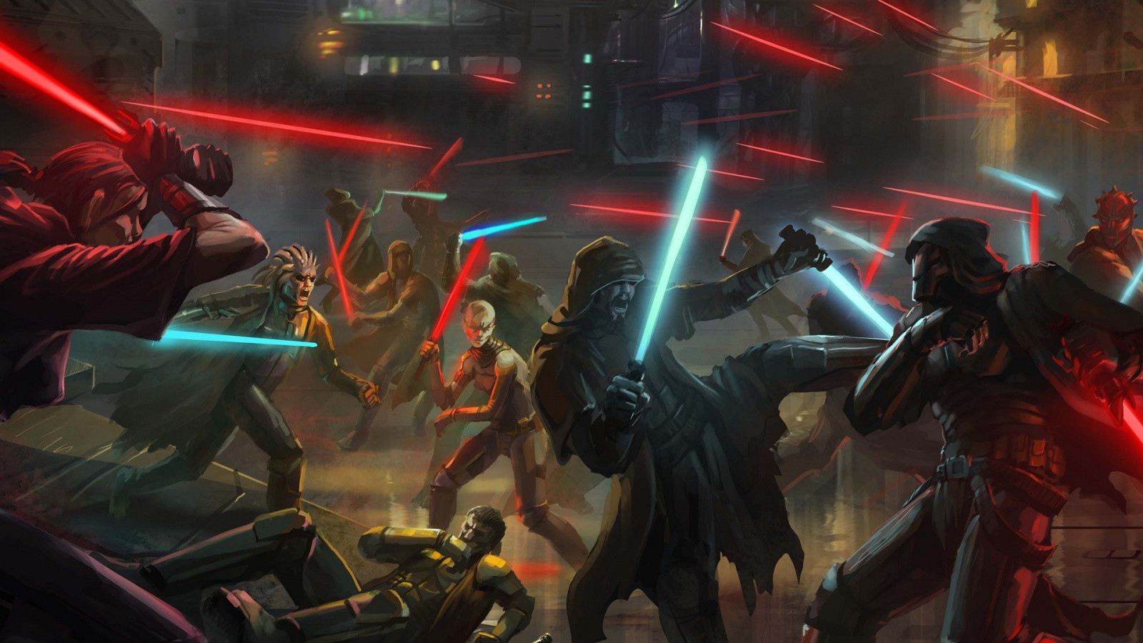 Hvězdné války, sci-fi, Koncepce umění, Světelný meč, hry, Snímek obrazovky, pc hry