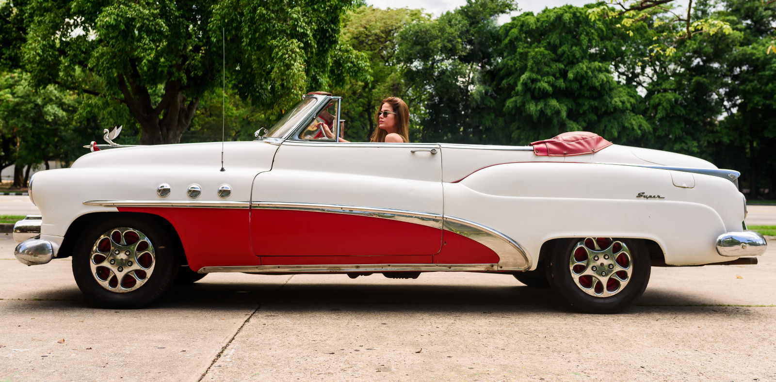 Papel de parede modelo, carro, vermelho, destruir, Buick, Carro antigo, Carro clássico