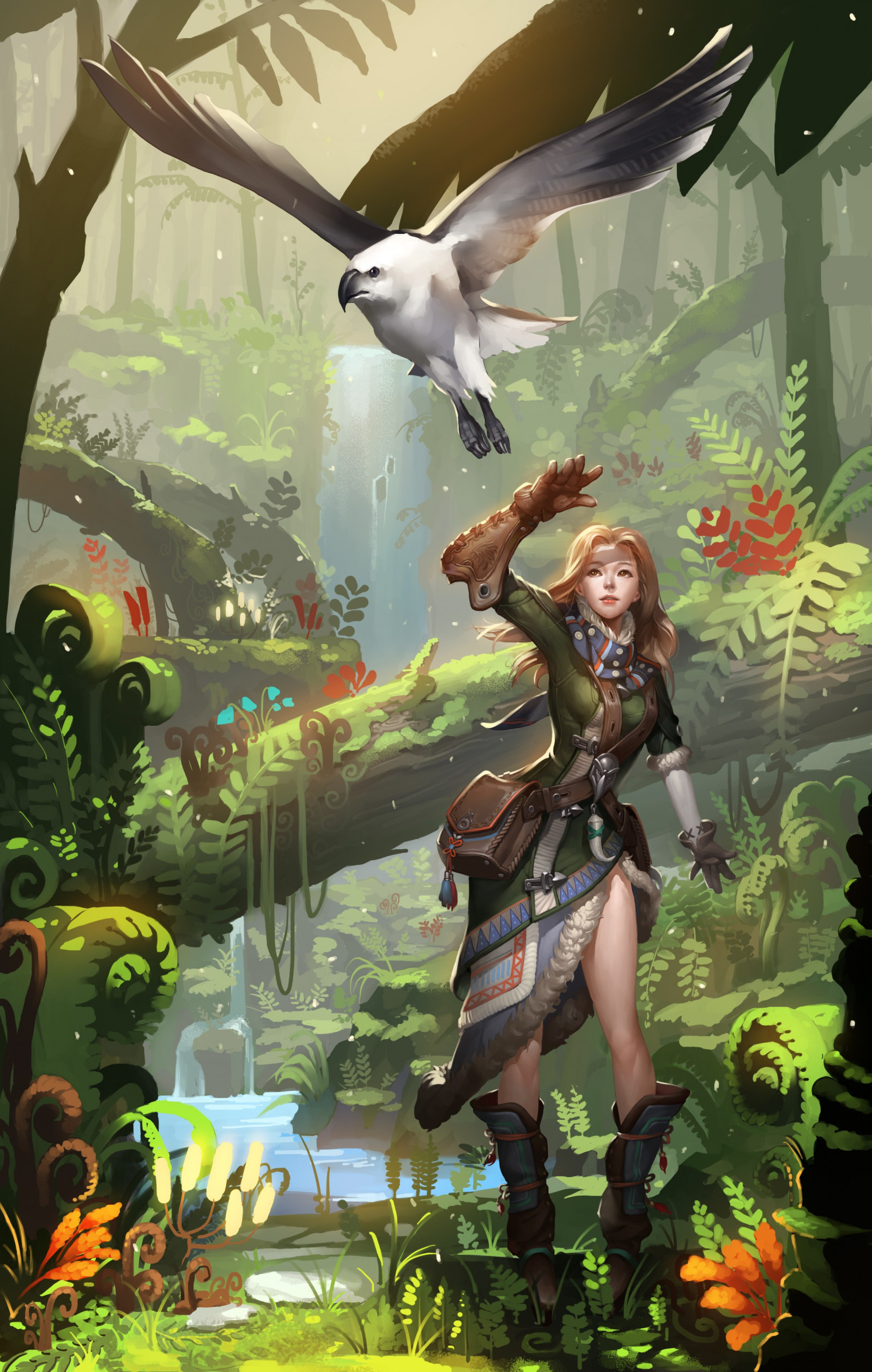 ilustrace, anime, anime dívky, šaty, brnění, Původní znaky, džungle, komiks, mytologie, Snímek obrazovky, fiktivní postava, komiks