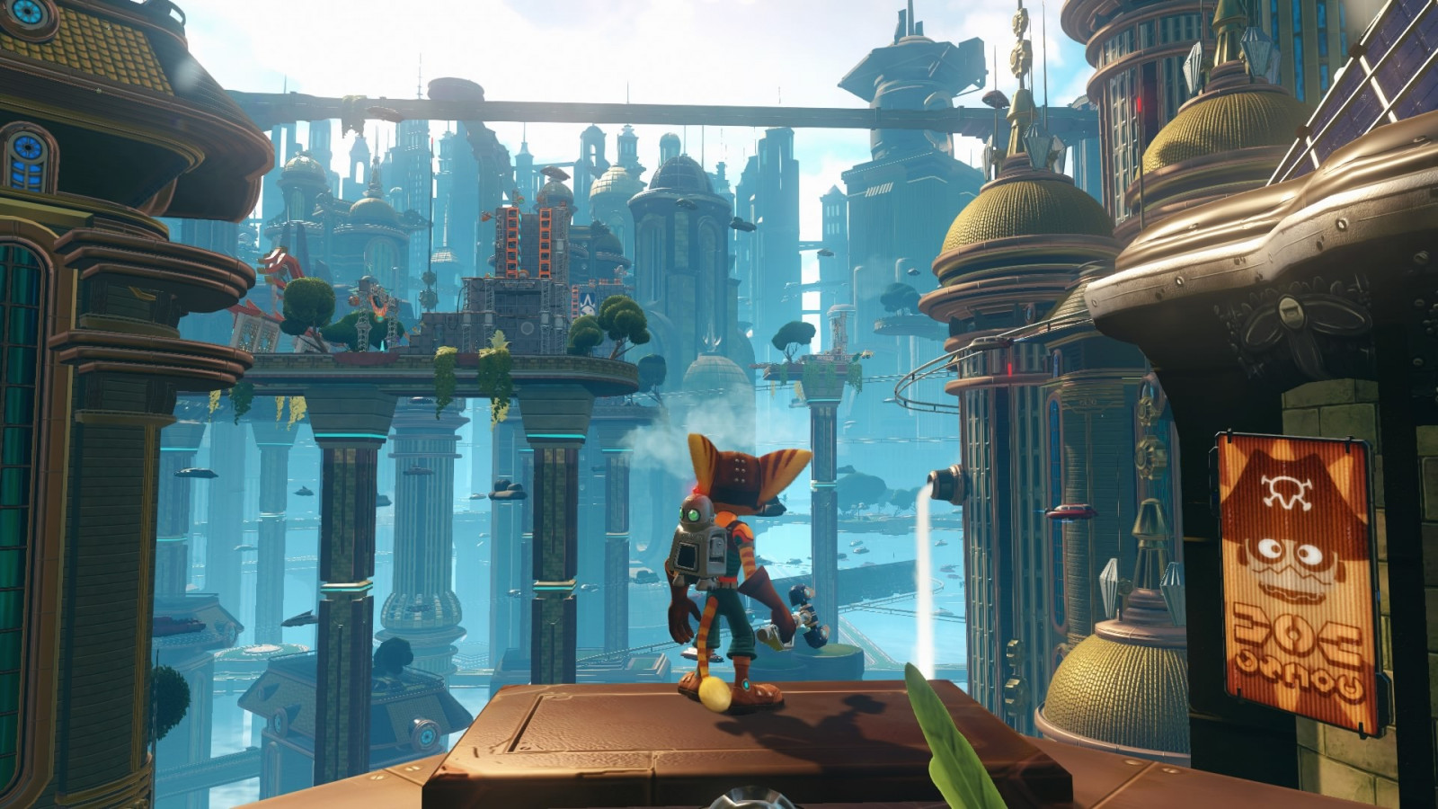 videogiochi, città, paesaggio urbano, fantascienza, immagine dello schermo, mondo, dirigibili, Ratchet & Clank, immagine dello schermo, gioco pc