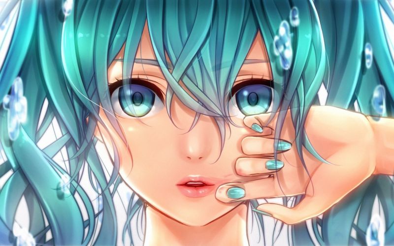 anime, anime dívky, Vocaloid, Hatsune Miku, umělecká díla, pusa anime, anime dívky, Vocaloid, Hatsune Miku, umělecká díla, pusa