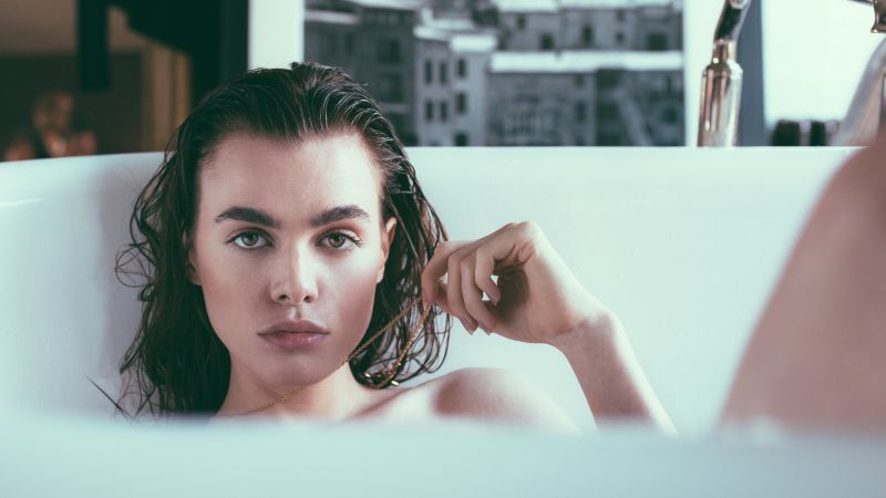 blanc,portrait,visage,femmes,maquette,brunette