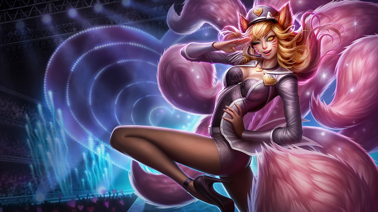 ilustrace, anime, League of Legends, Ahri, mytologie, Snímek obrazovky, počítač tapeta, fiktivní postava