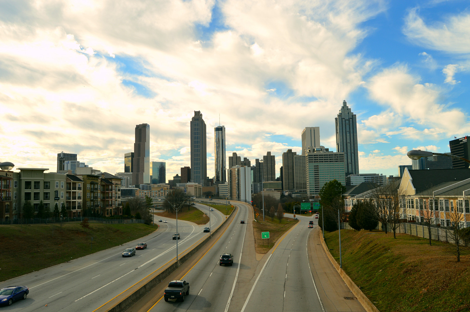 Wallpaper road, city, trip, bridge, blue, Atlanta, Friends, vacation