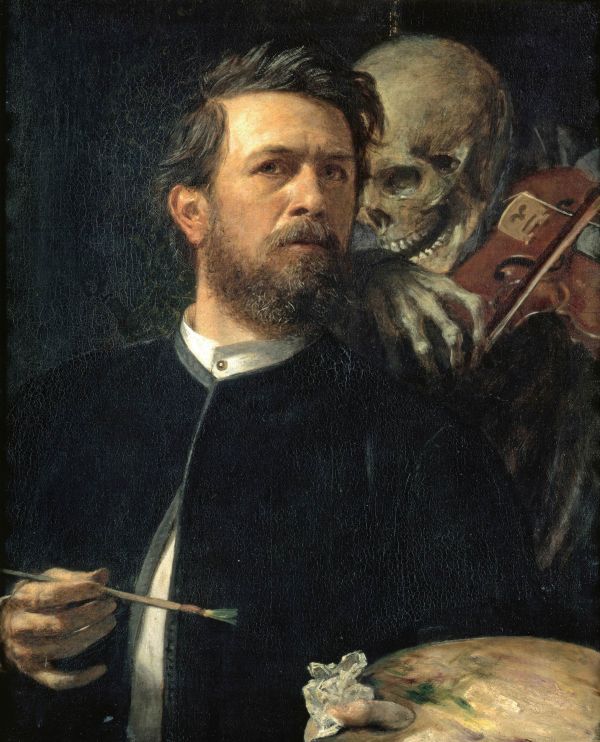 oil painting,Oil on canvas,Arnold B cklin,death,self portraits,painters