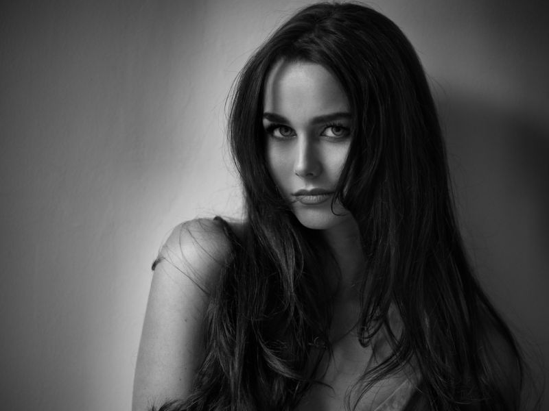 ใบหน้า, สีขาว, ดำ, ผู้หญิง, ขาวดำ, โมเดล