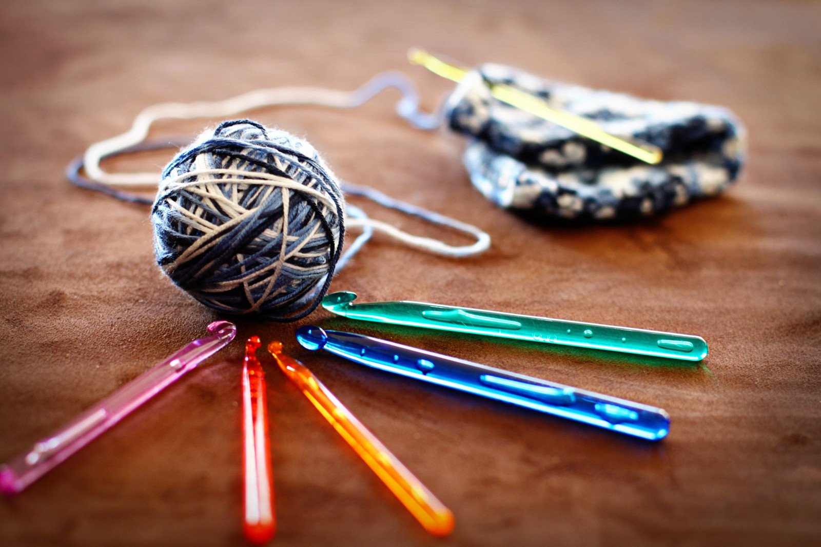 knitting, hooks, threads, hobbies