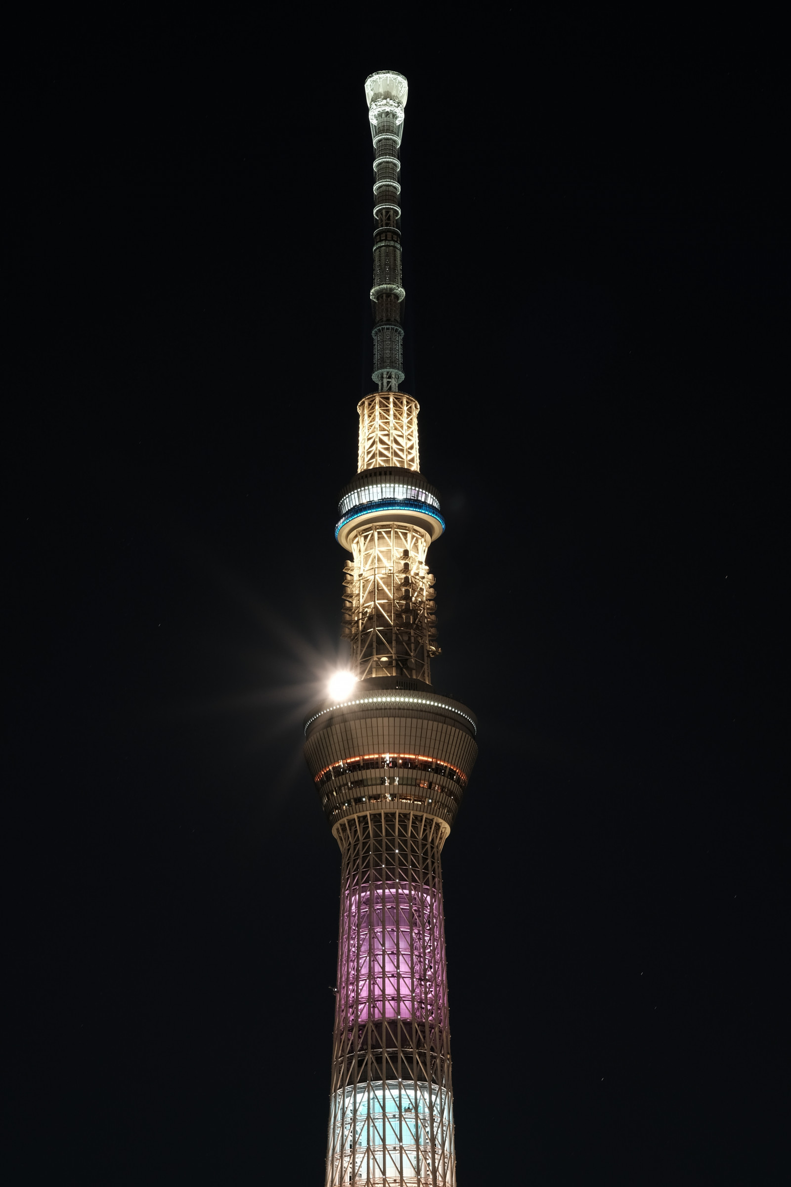 Japan, gadebelysning, nat, arkitektur, Måne, tårn, Tokyo, Fujifilm, Jp, Skytree, lys, belyst, belysning, belysning, fuji, lysekrone, mørke, Fujinon, milepæl, Tokyo Skytree, xf56mmf12r, xf56mm, xt1, lovelychocolat, lysarmatur