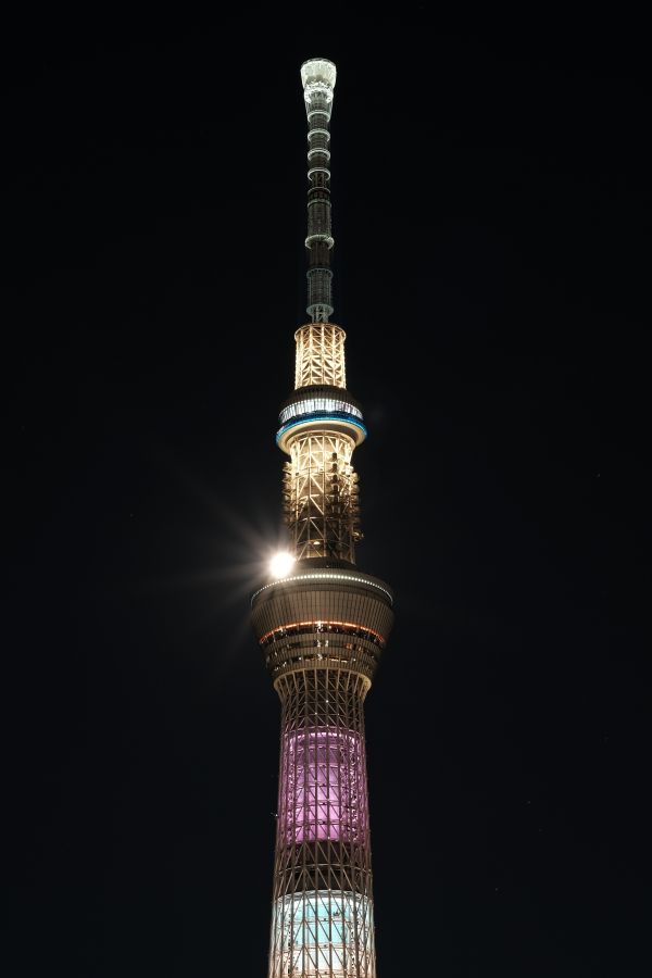 Japan,street light,night,architecture,Moon,tower