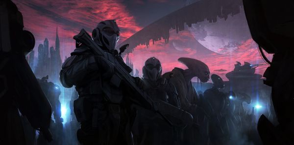 digital art, fantasy art, futuristic, artwork, space, sky