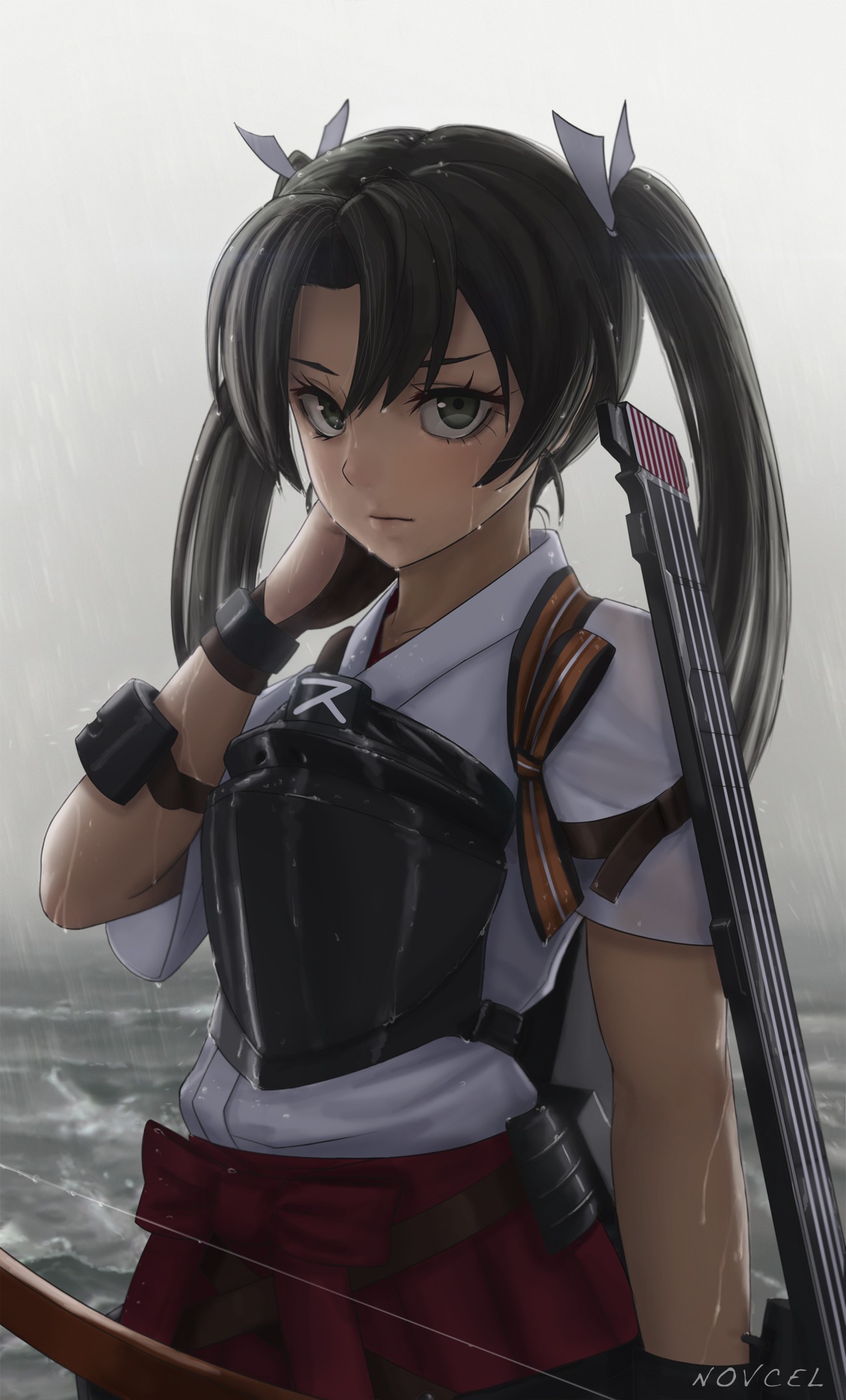 moře, dlouhé vlasy, anime, anime dívky, déšť, zbraň, Kantai Collection, černé vlasy, mokrý, Hračka, Osoba, Zuikaku KanColle, figurka, mangaka, akční figurka