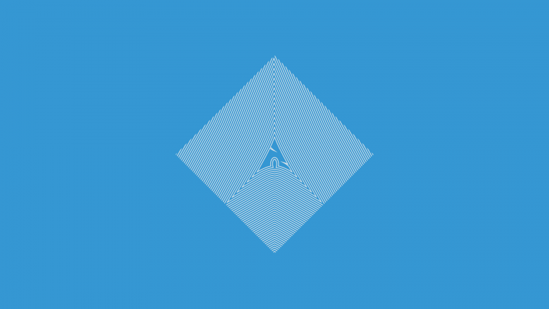 minimalisme,Linux,archlinux,blauw,driehoek,Speelgoed