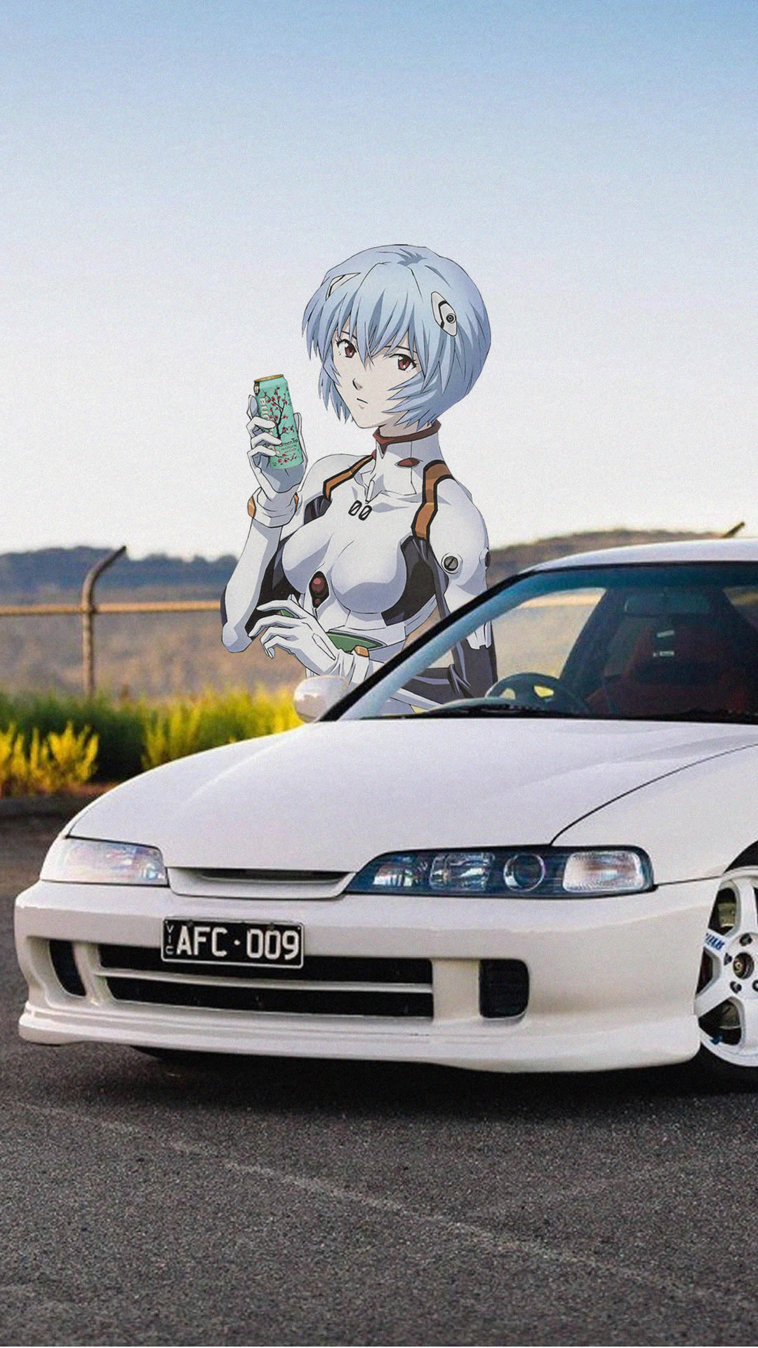 Ayanami Rei, Honda Integra, anime girls, jdmxanime, auto giapponesi